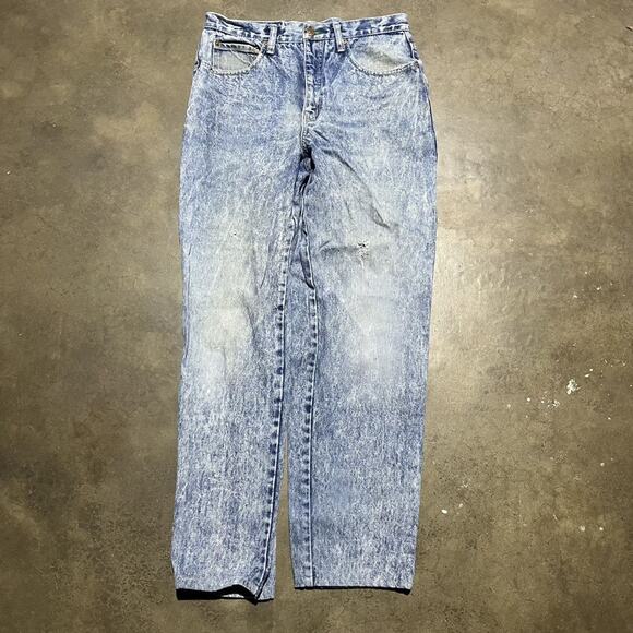 Vintage 80s Code Bleu Acid Wash Tapered Leg Jeans 30x30 - Picture 1 of 6